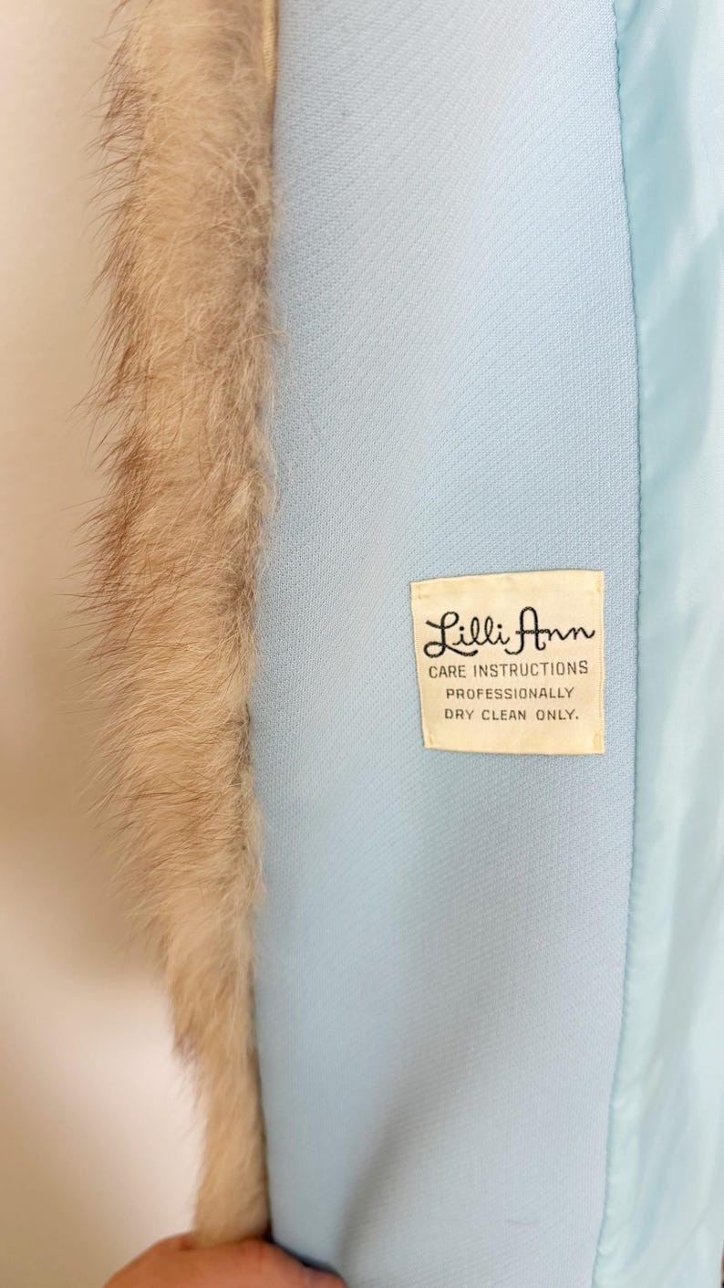 1960s Lilli Ann Coat / Princess Coat / Fox Trimmed Coat / Size Medium