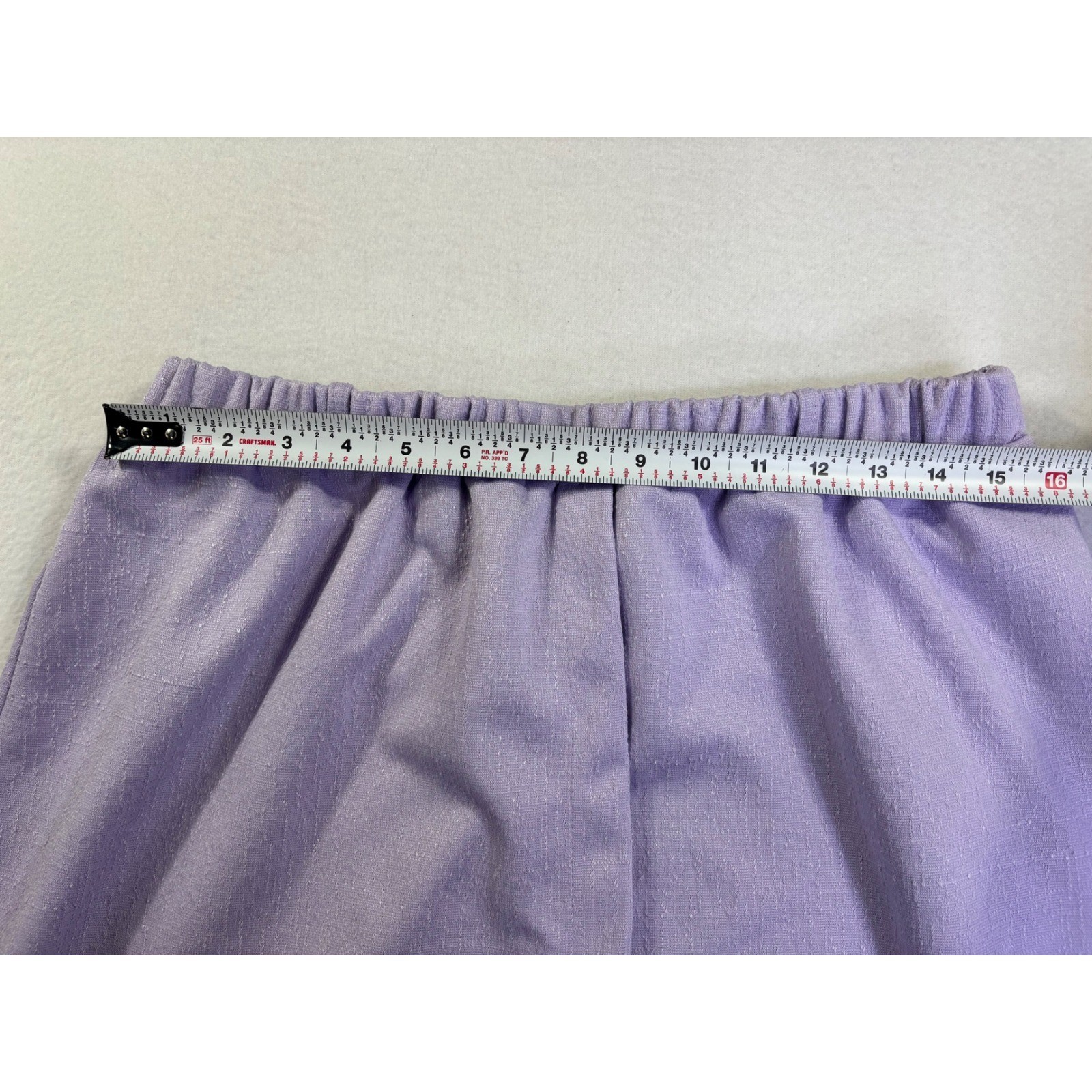 Lady Devon Vintage Lilac Purple Elastic Waist A-Line Skirt Textured Pastel XL