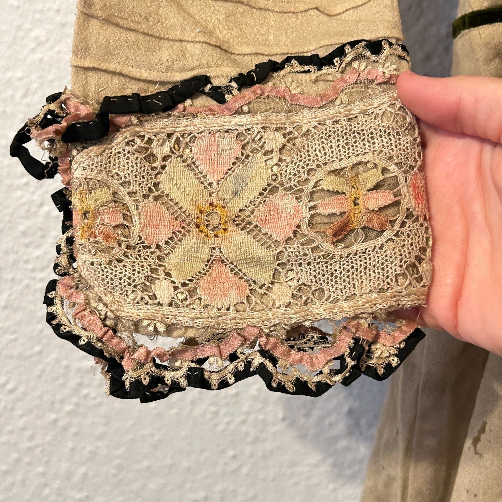 AS IS Study Antique 1890’s Victorian Gown Wool Lace Dress