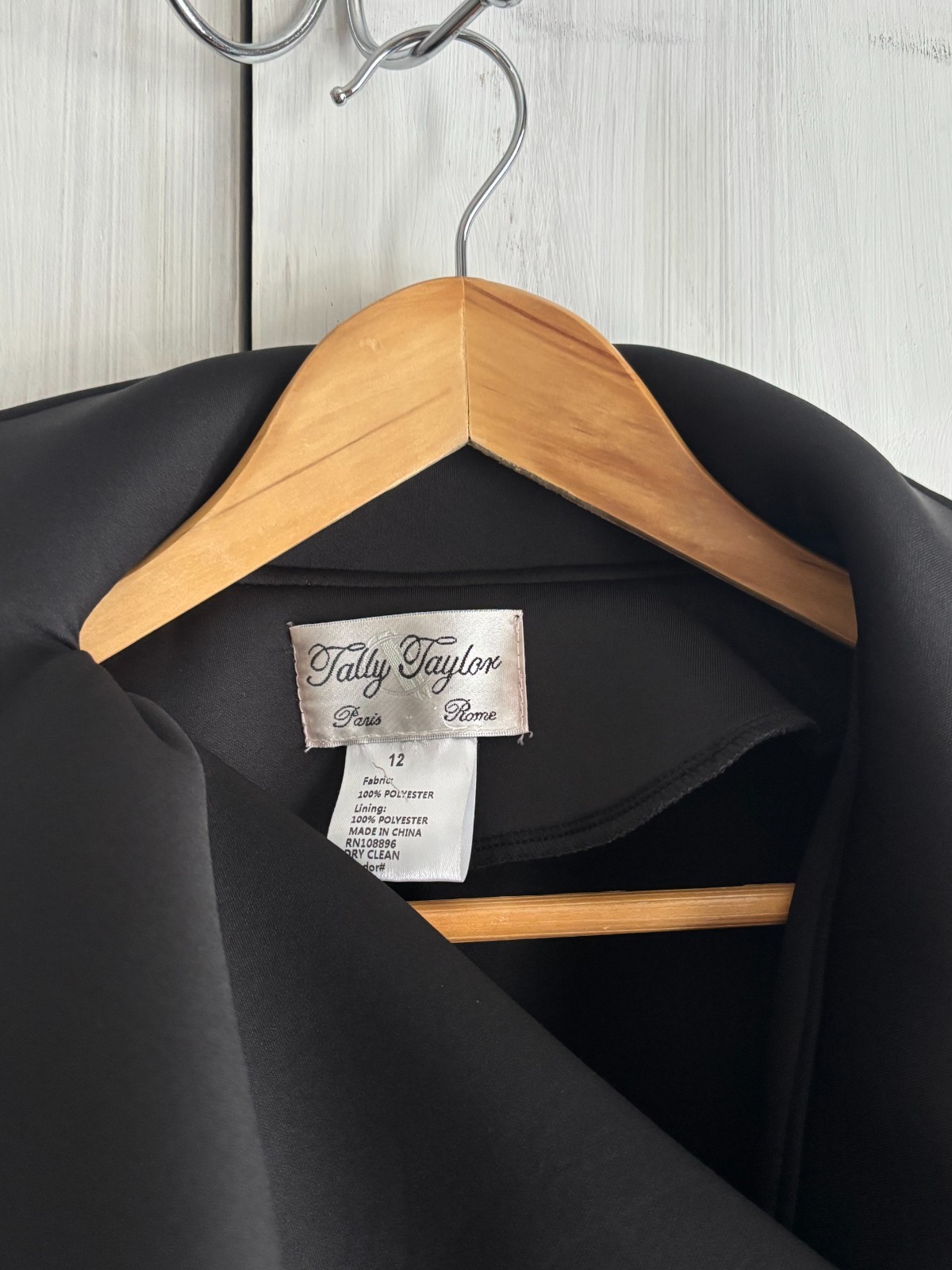 NWT Vintage 1980s Tally Taylor Avant Garde Scuba Blazer Jacket Black White 12