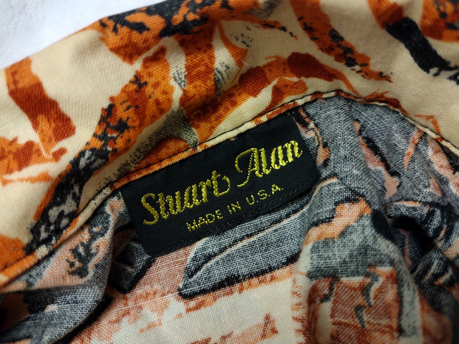 Stuart Alan Size 18 Vintage A-line Brown Print Dress Button Front Collar Womens