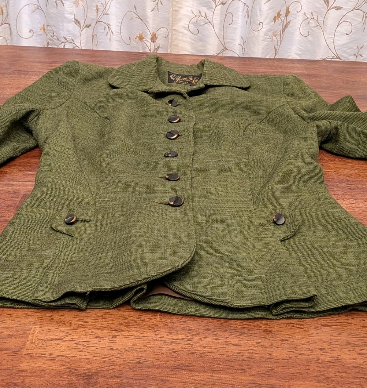 RARE 1940&rsquo;s YOUTHCRAFT Tweed Olive Green Jacket Skirt Suit EUC Gorgeous!!