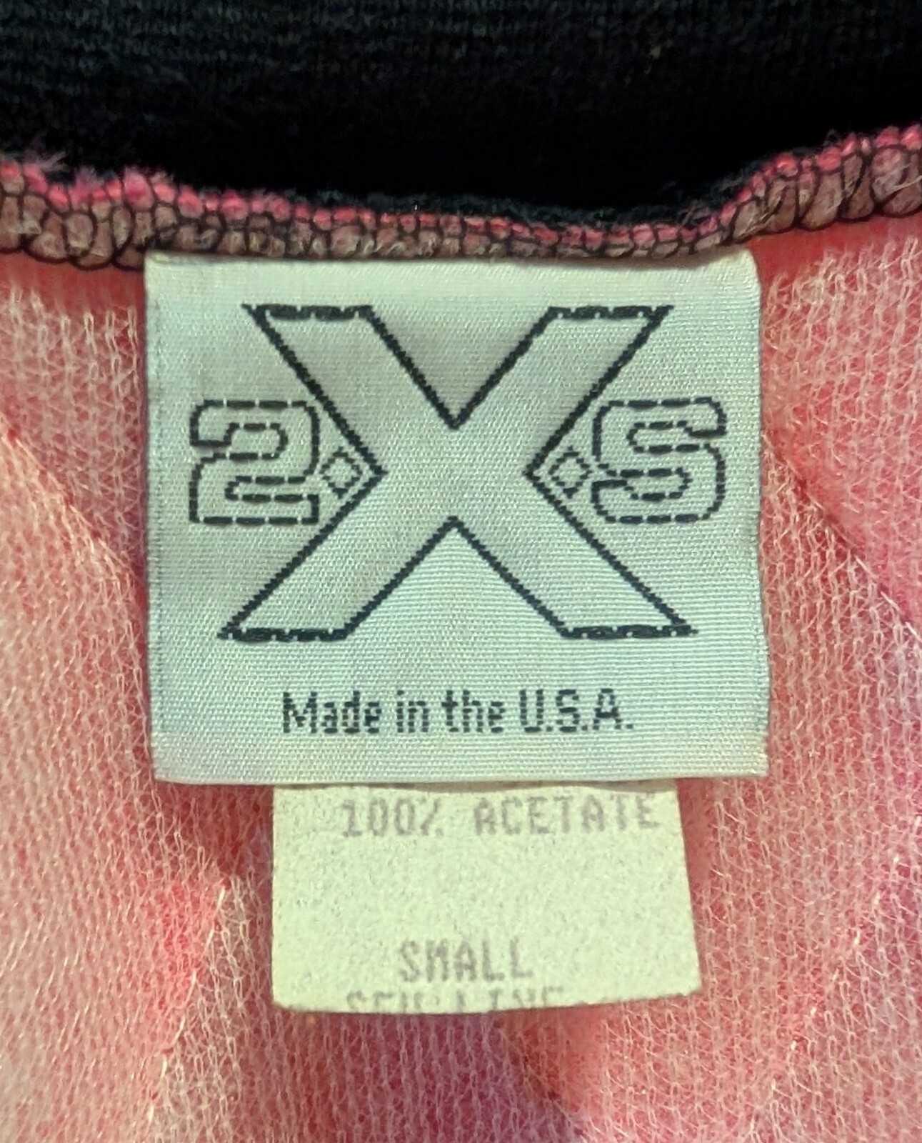 2XS Vintage 80&rsquo;s Neon Hot Pink Puffer Quilted GLAM ROCK Bomber Jacket S/M