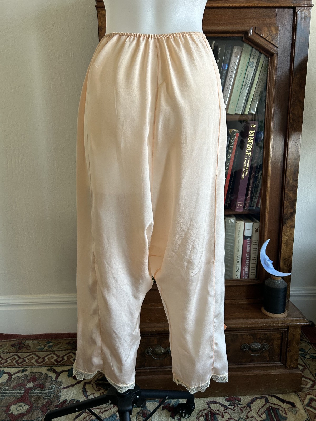 Vintage 1920s Blush Pink Bloomers Lace Trim Ribbon Antique Lingerie Rare S M 28