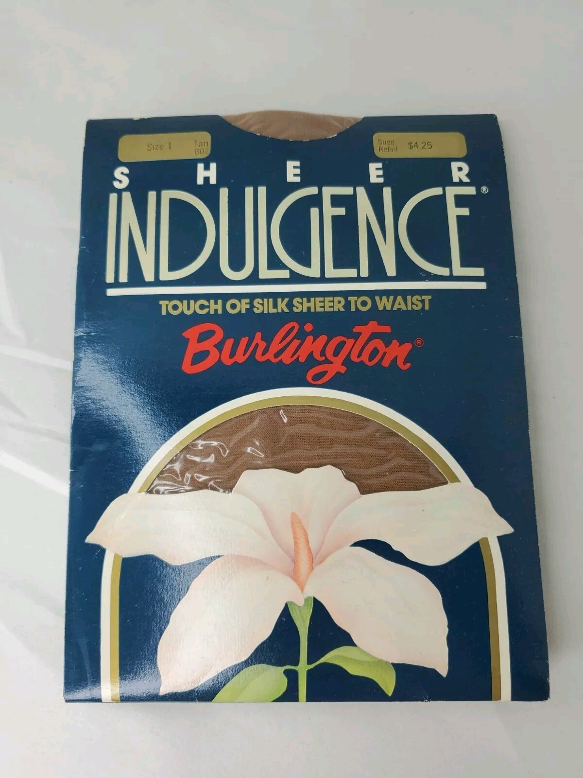 Vtg 1987 BURLINGTON SHEER INDULGENCE Pantyhose Nylons ~ Size 1 / Tan