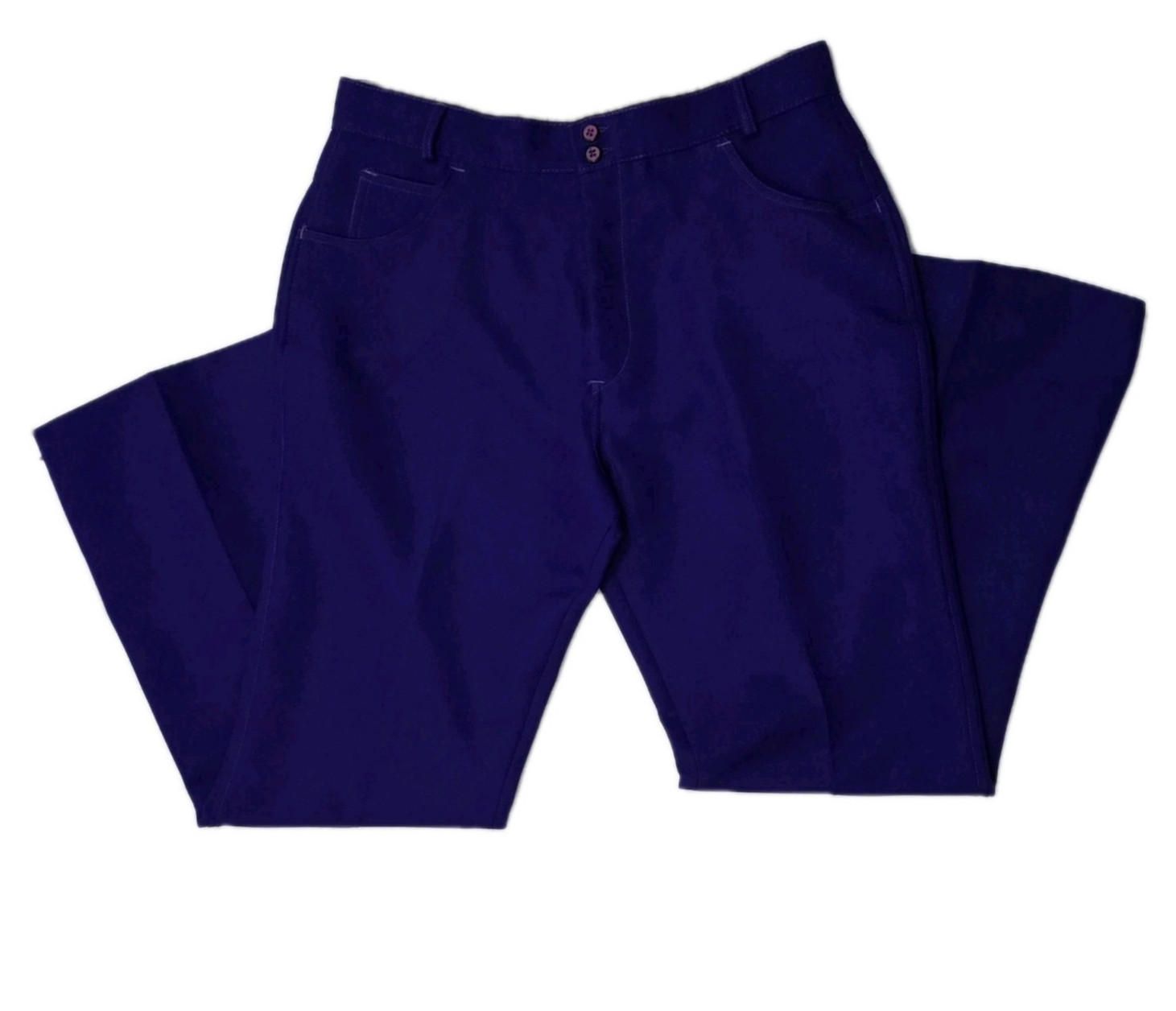 Vintage 1970s Miss Holly 100% Polyester 5 Pocket Pants, Purple, 32 Waist