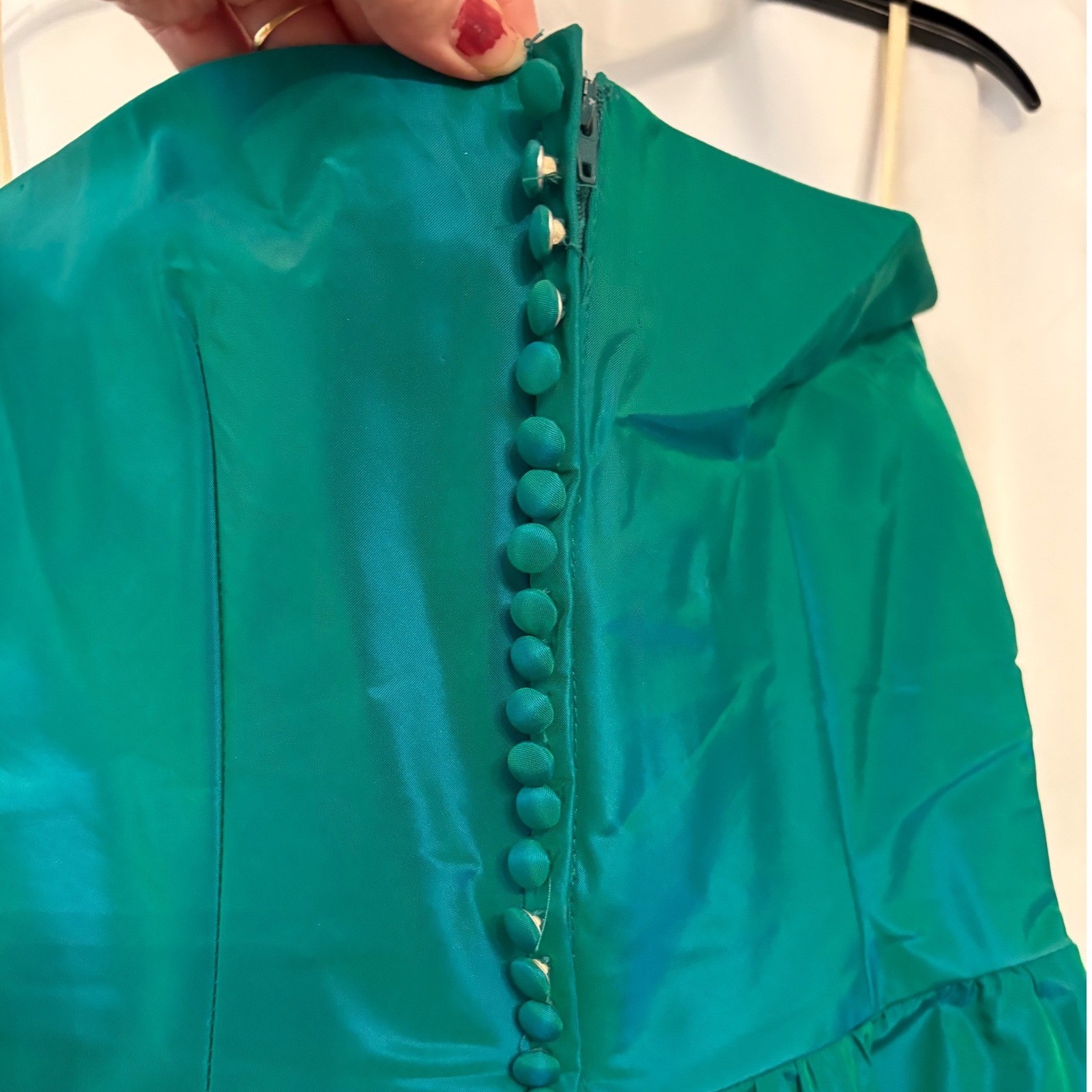 Dance Allure Alfred Angelo Teal One Shoulder Taffeta Gown 80s Prom 11/12