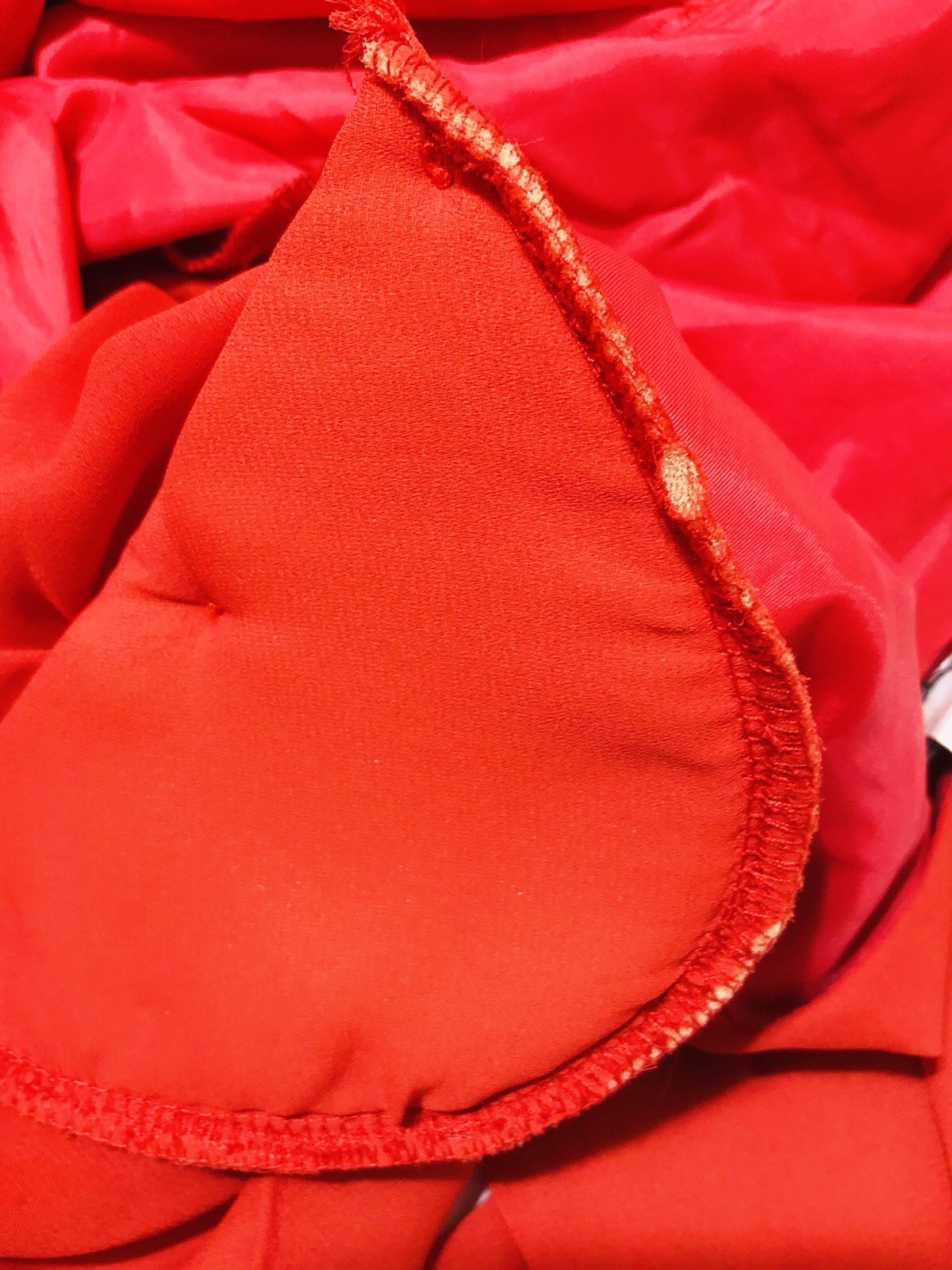 Vintage Lori Max Red Sequins Shoulder Pads V Nick Draped Rear Flowing Scarf Ends