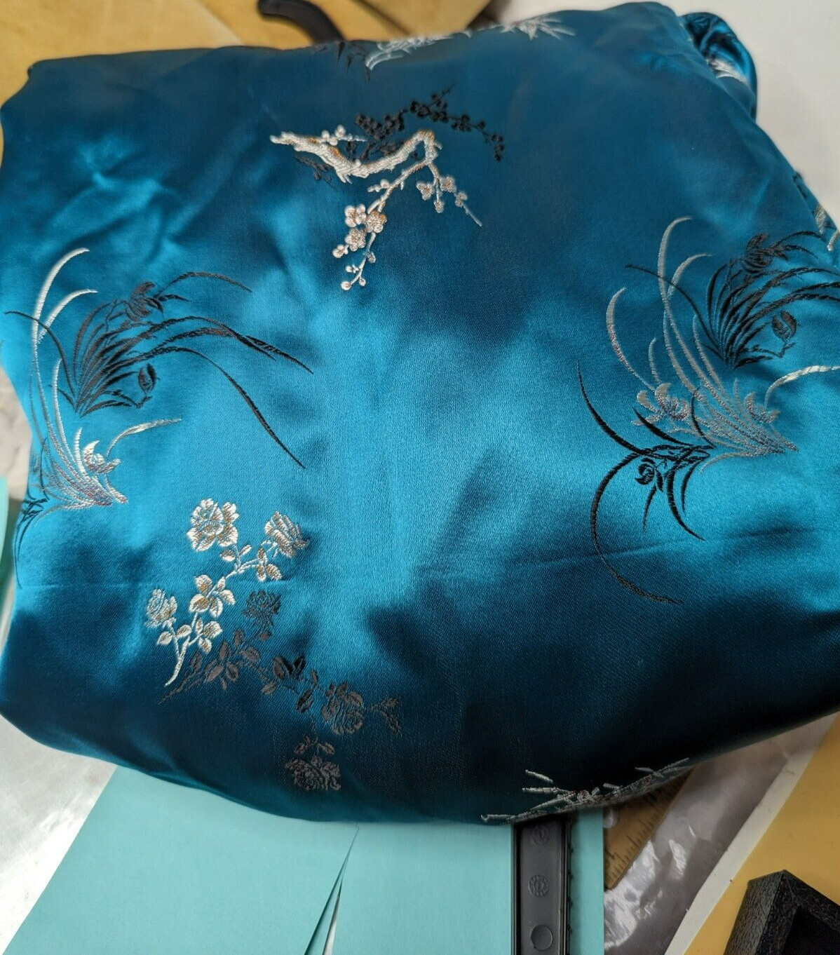 Fancy Vintage Chinese Silk Embroidered Styled Dress By Peony Brand Small ?