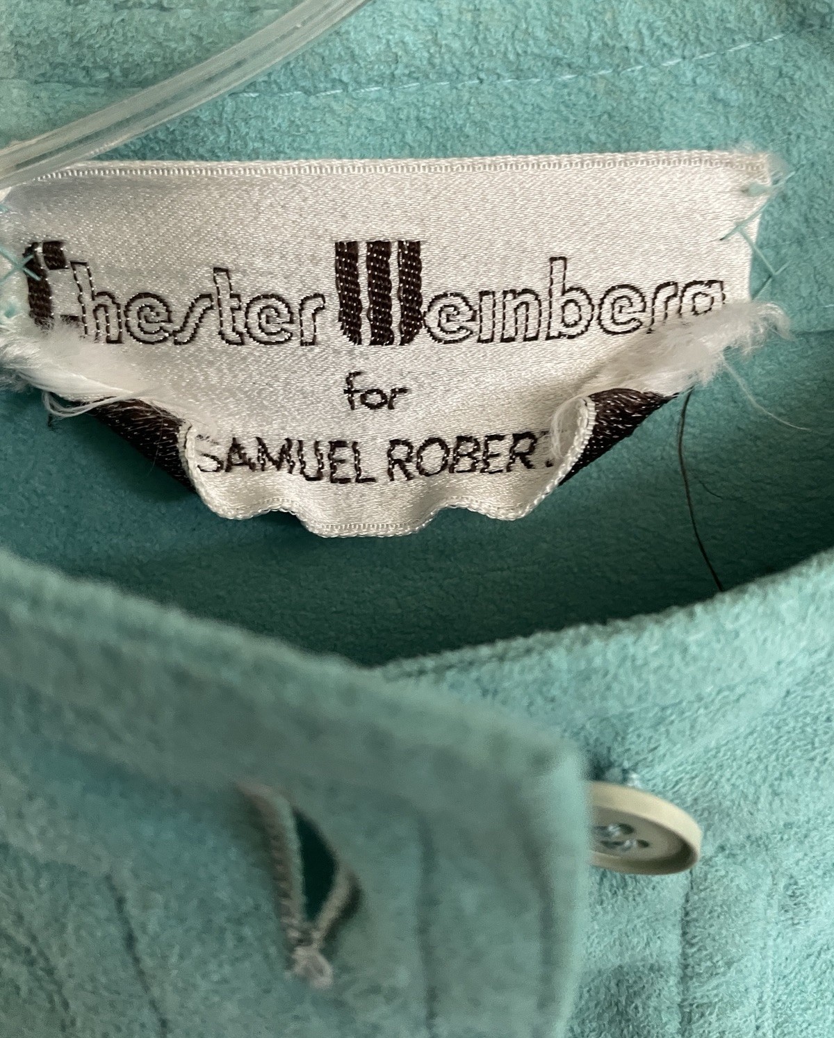 CHESTER WEINBERG For SAMUEL ROBERT VINTAGE 70’s Turquoise Faux Suede DRESS