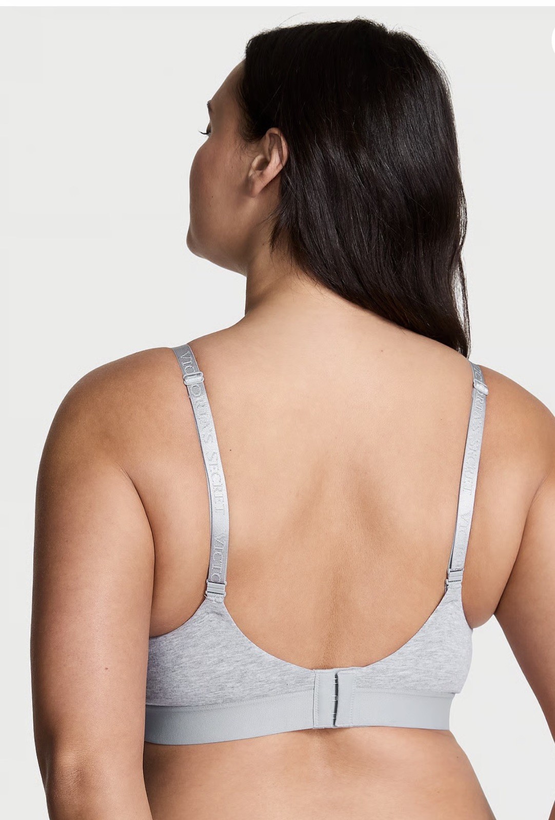 Victoria Secret Gray Shine Patch Lightly Wireless Bra 34B