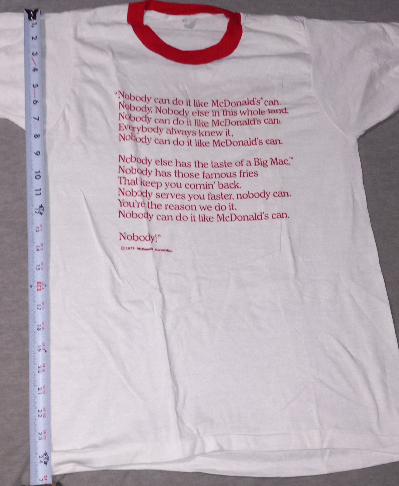 1979 McDonald’s Nobody Can Do It… Vintage T Shirt Size M (38-40) Single Stitch