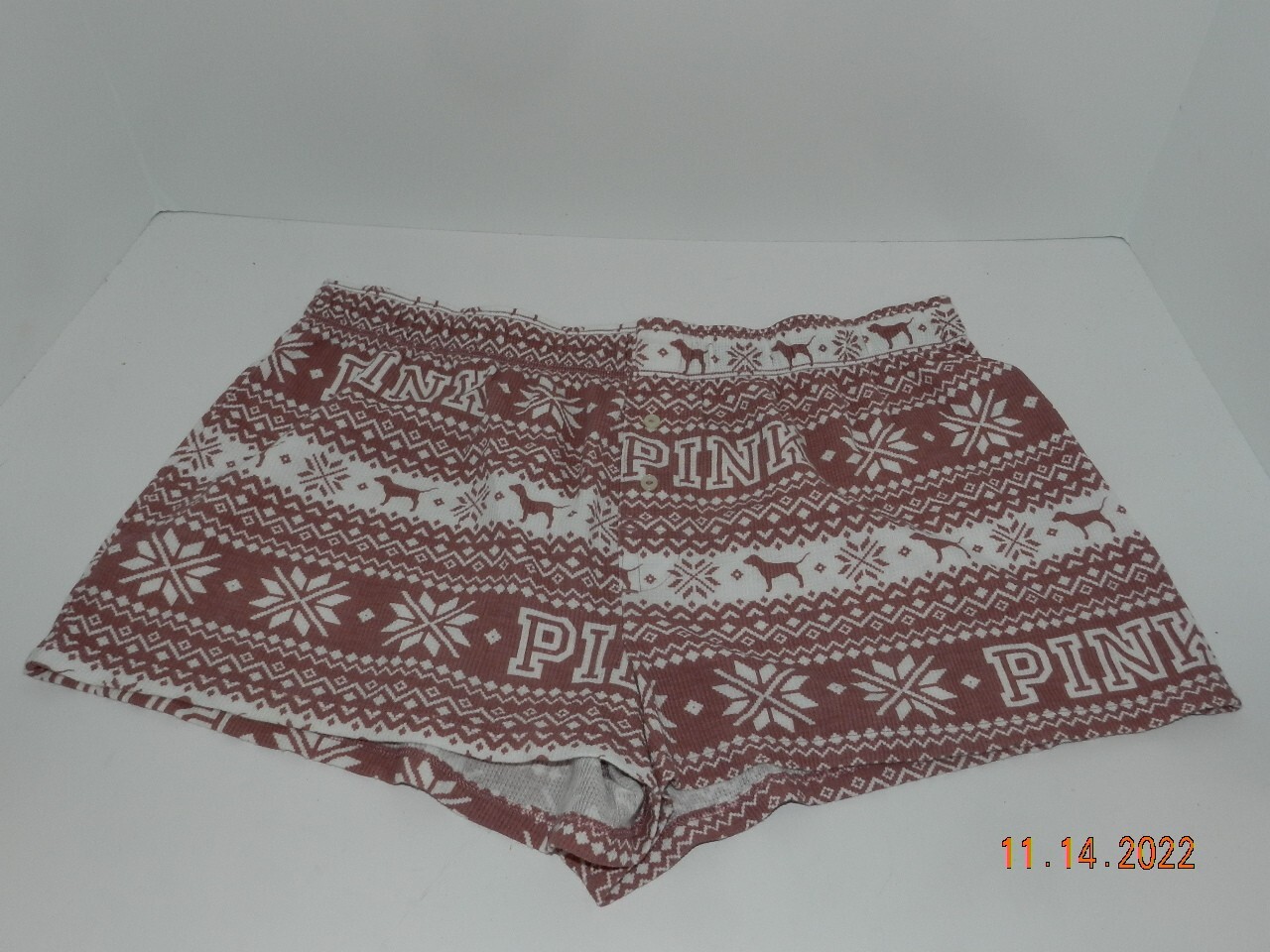 VTG Victoria&rsquo;s Secret thermal sleep shorts panties M NWOT logo print