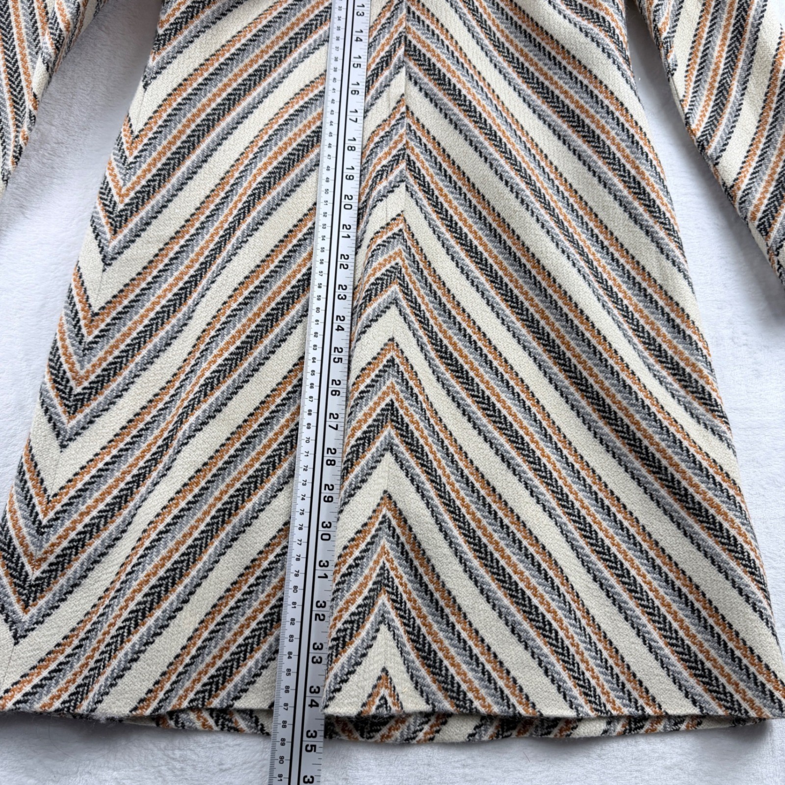 S Eisenberg California Chevron Mock Neck Sweater Dress Retro Boho No Size Tag