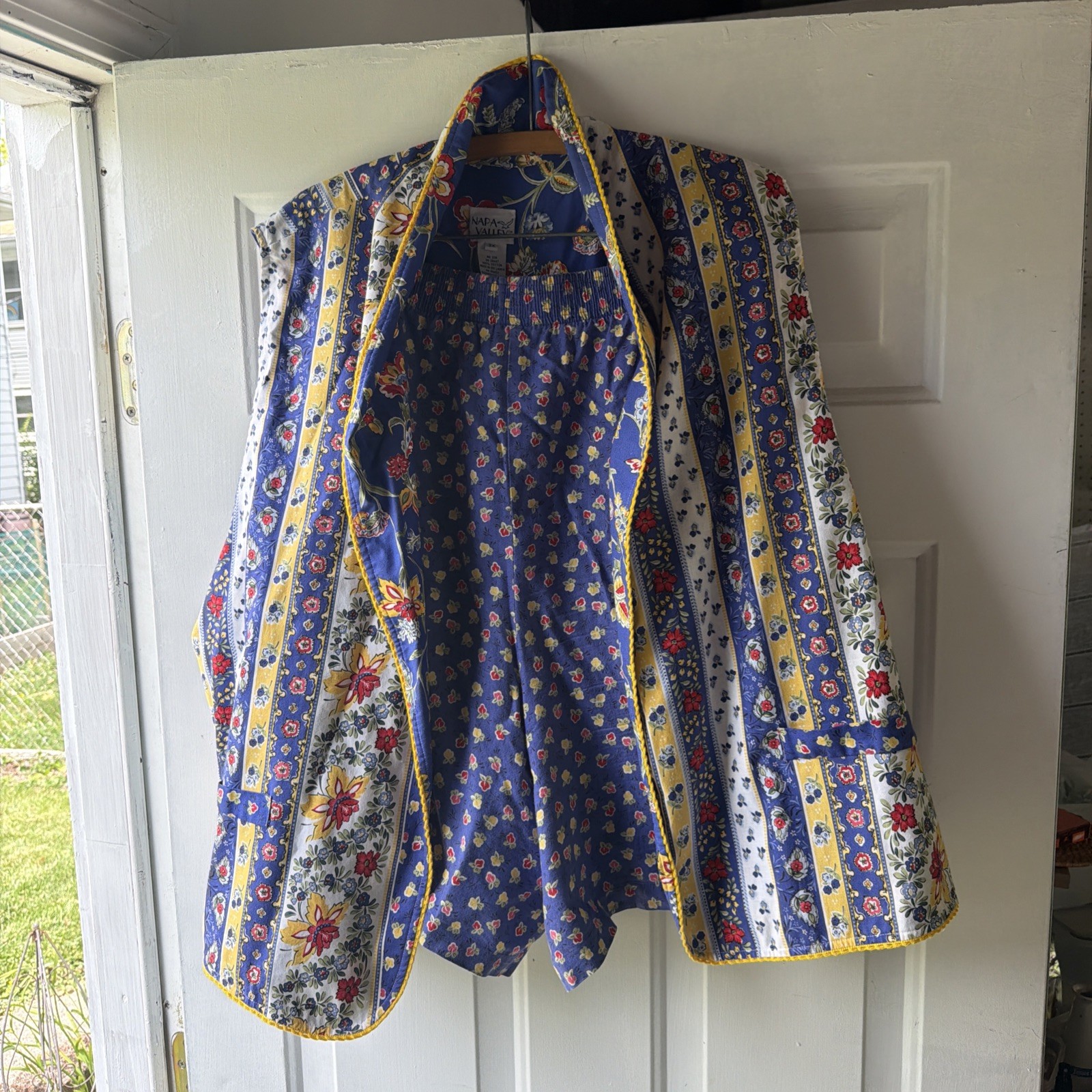 Napa Valley Shorts Vest Set Blue Floral By Napa Valley 3x