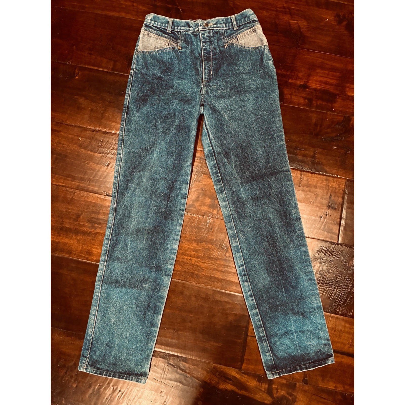 Vintage Gasoline Jeans Womens 30×33 High Waist Acid Wash Straight Leg Denim USA