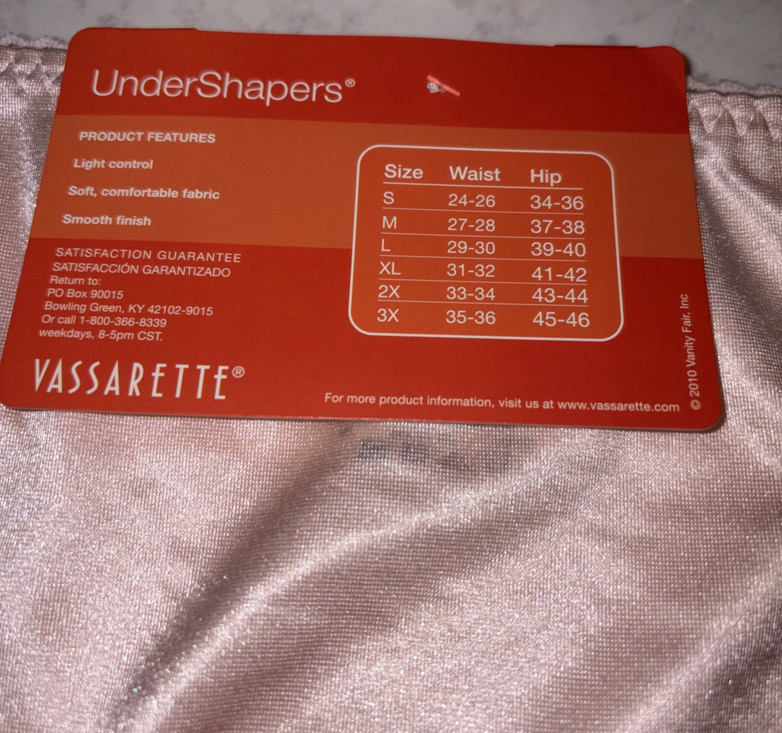 NWT Vassarette Smooth Shape Brief Undershapers #40001 3XL, 2010 Lot/4
