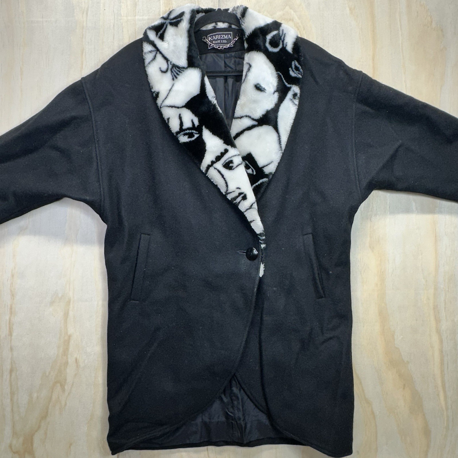 Vtg 90s Karizma East Ltd Wool Eclectic/Edgy/goth/Alt/Wool Coat Sz 8