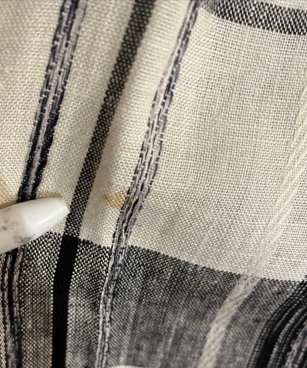 Vintage Lloyd Williams Plaid Linen Blend Midi Skirt Cream Black VTG 4 XS‑S USA