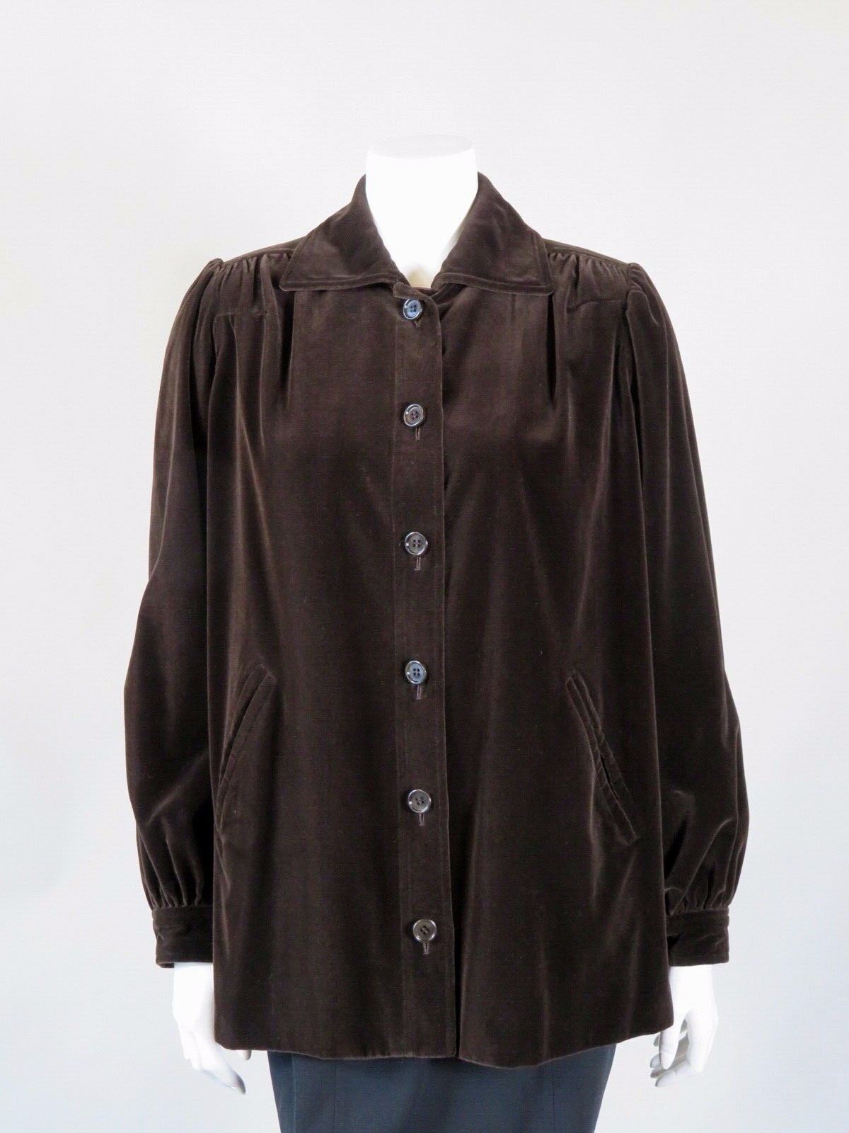 SAINT LAURENT RIVE GAUCHE c. 1980s BROWN VELVET JACKET