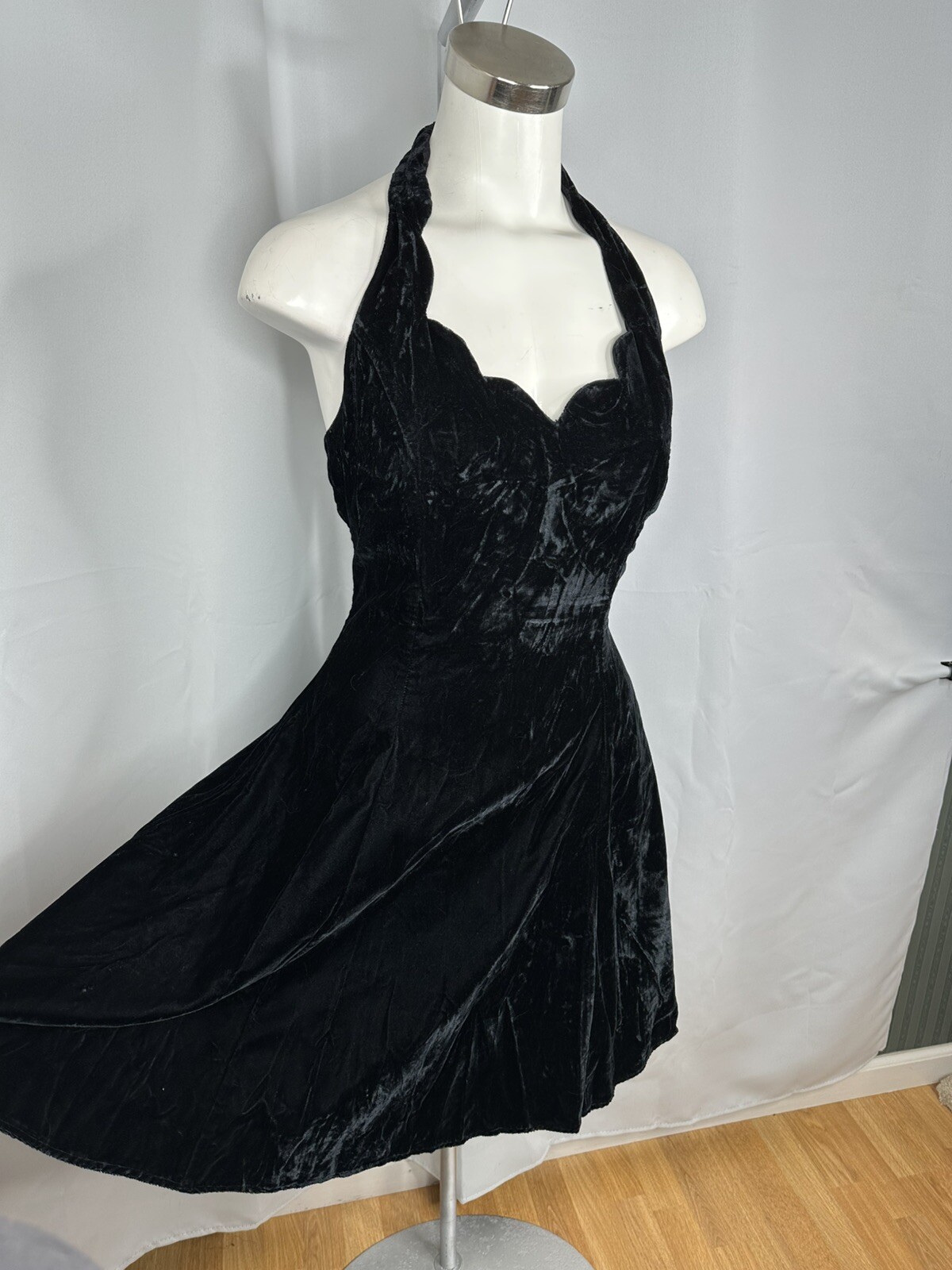 VTG Cheryl Kaye 80s 90s Stepping Out Velvet Mini Prom Dress Junior Sz 13/14