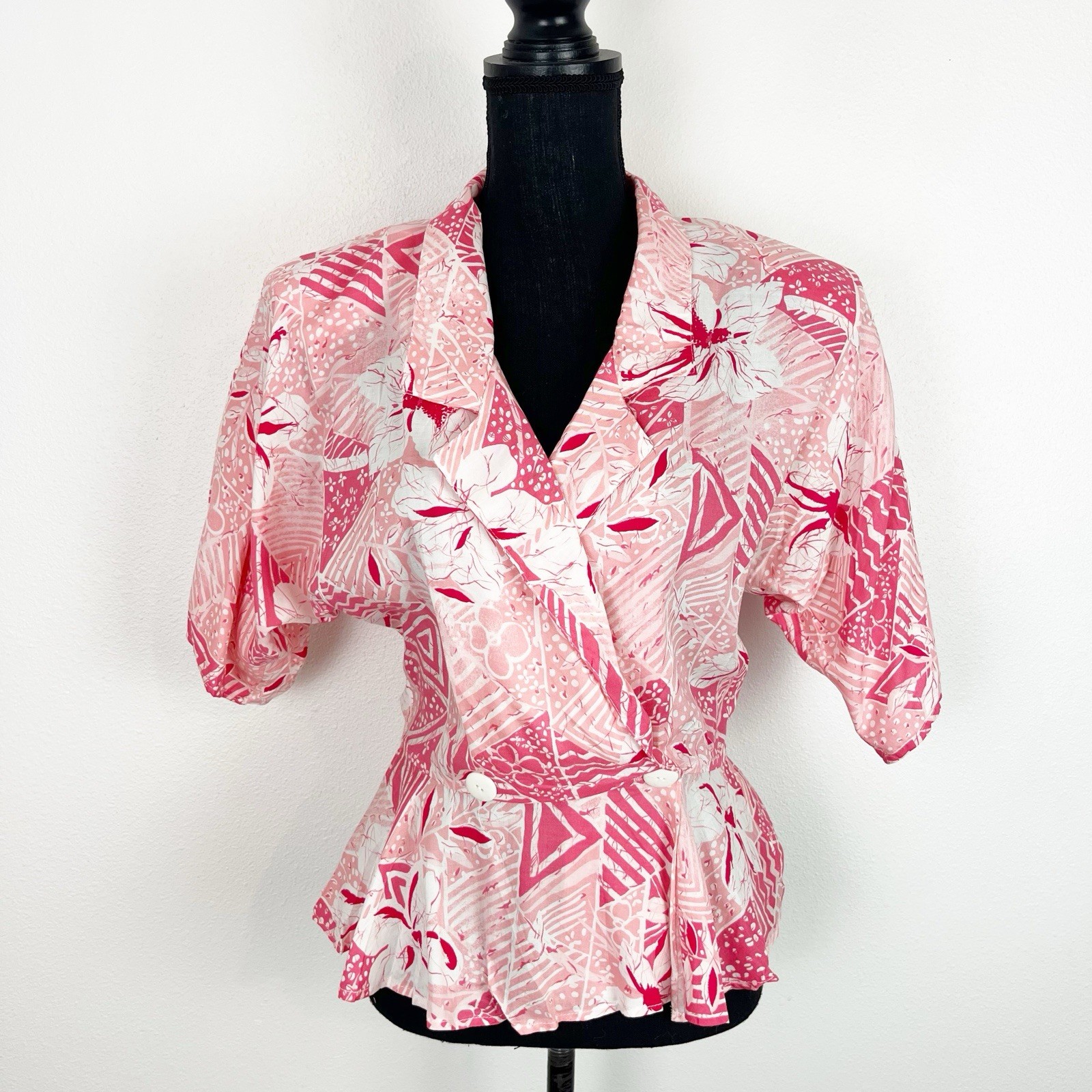 True Vintage &lsquo;Miss Oops&rsquo; Two Piece Skirt and Top Set Hawaiian Floral Dress 80s