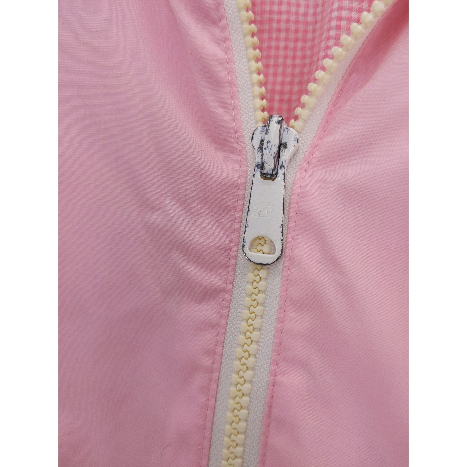 vtg 80s Reversable Celebration Bomber Jacket Womens M Pink Gingham Zip Up