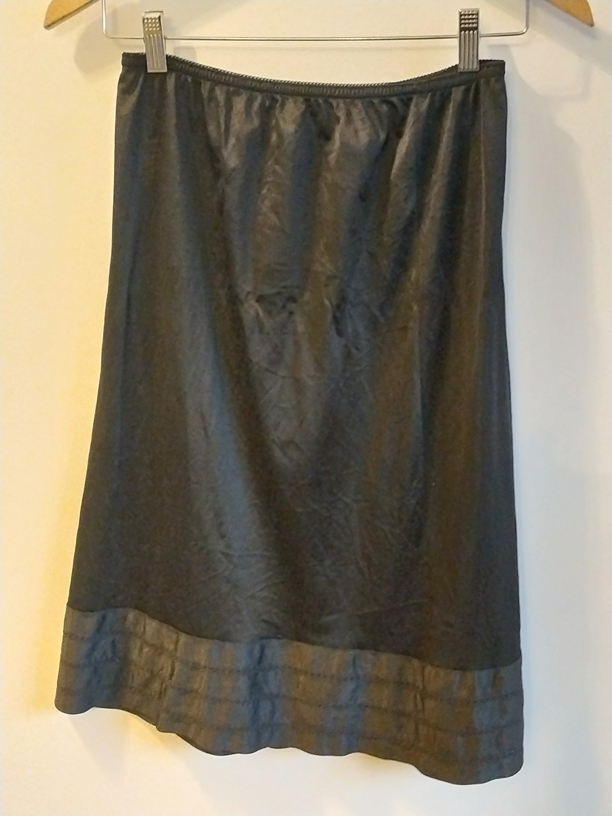 Vintage Fortune Black Nylon Half Slip Size Large 24“ Long See Description