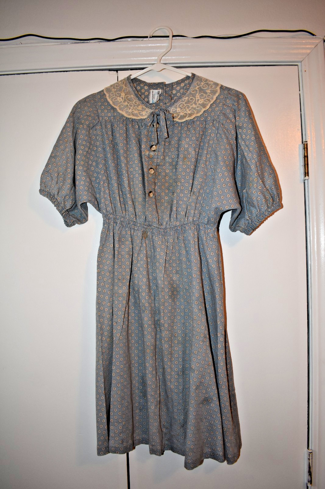 vintage-style prairie dress, likely from the 1970s or 1980s