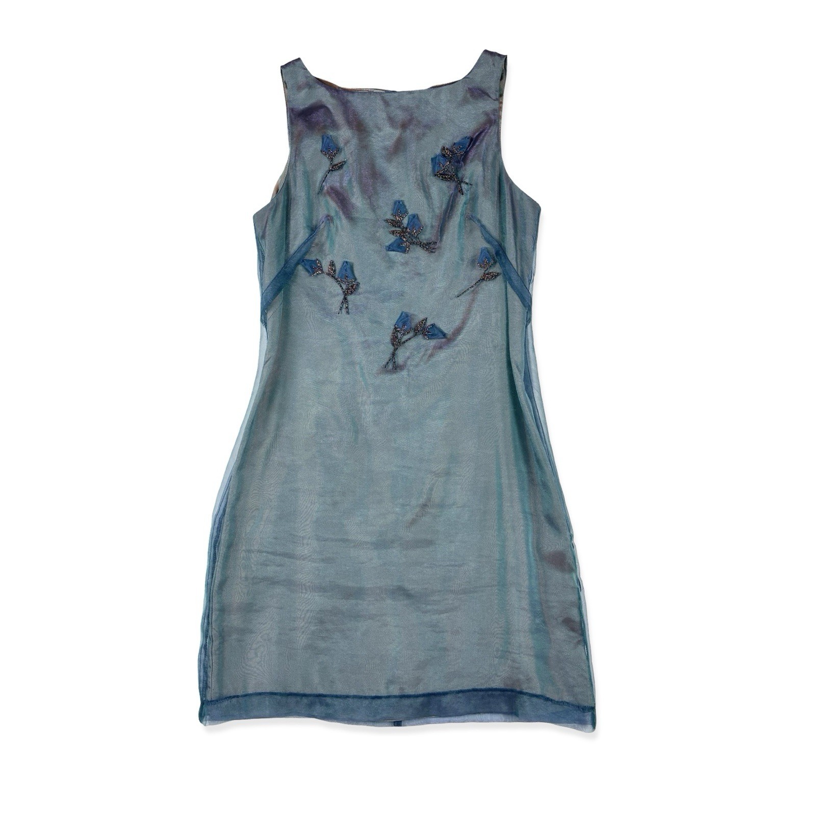City Triangles Women&rsquo;s VTG 90s Blue Iridescent Dress Fairy Grunge Prom 5
