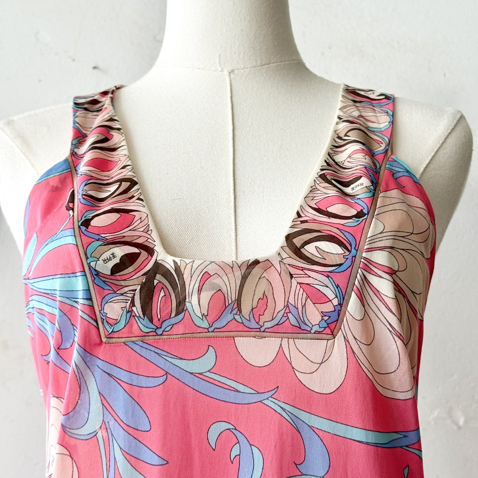 VTG 1960’s Emilio Pucci For Formfit Rogers Slip Or Mini Dress, Iconic Print, Mod