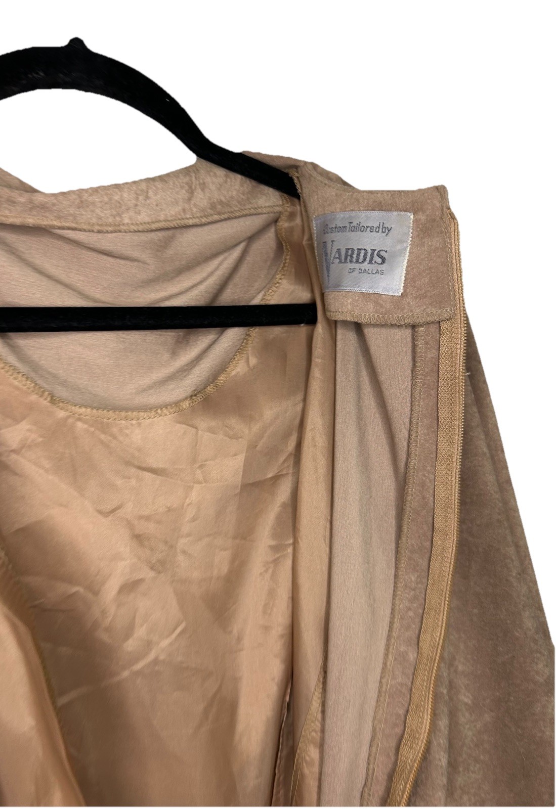 VTG Western Tan Suede Draped Midi Length Dress NARDIS OF DALLAS S/M