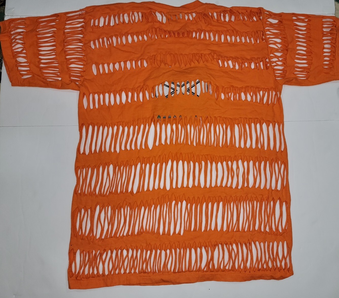 Vintage Super T’s « Jamaica No Problem” Patch Cutout T-Shirt Womens 2XL Orange