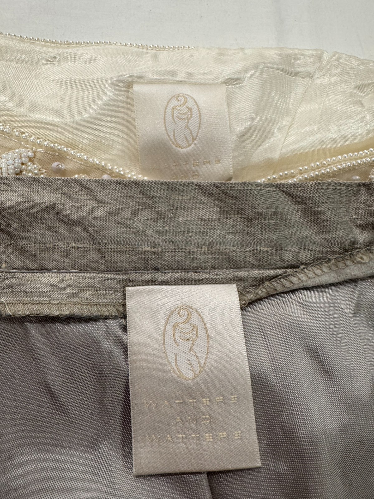 Vintage Romantic Beaded Ivory Blouse Skirt Set Watters Watters Bridal Top Sz 2/4