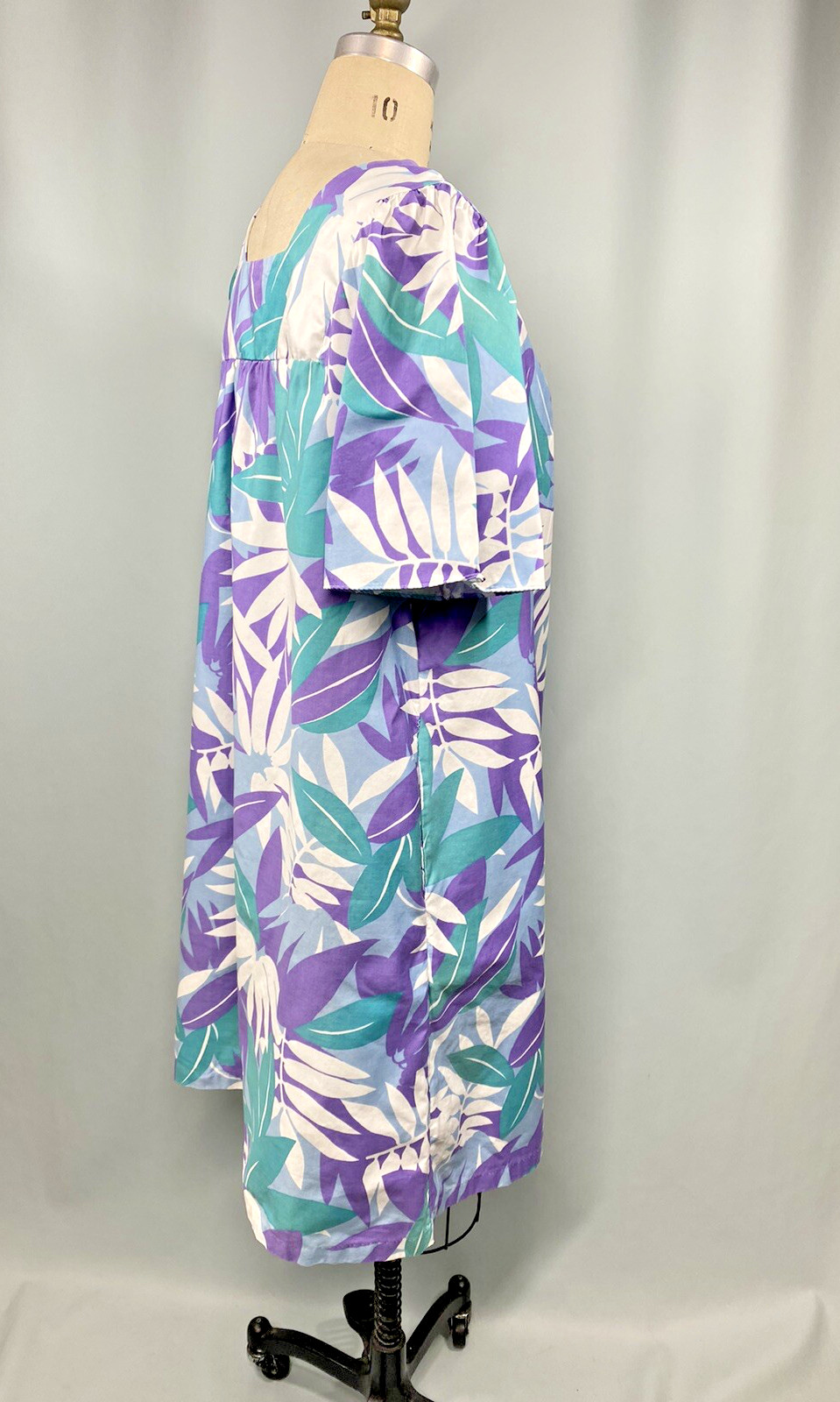 SEARS Vintage Caftan Dress SIZE MEDIUM 12 -14 MISSES cotton tropical 70s 80s