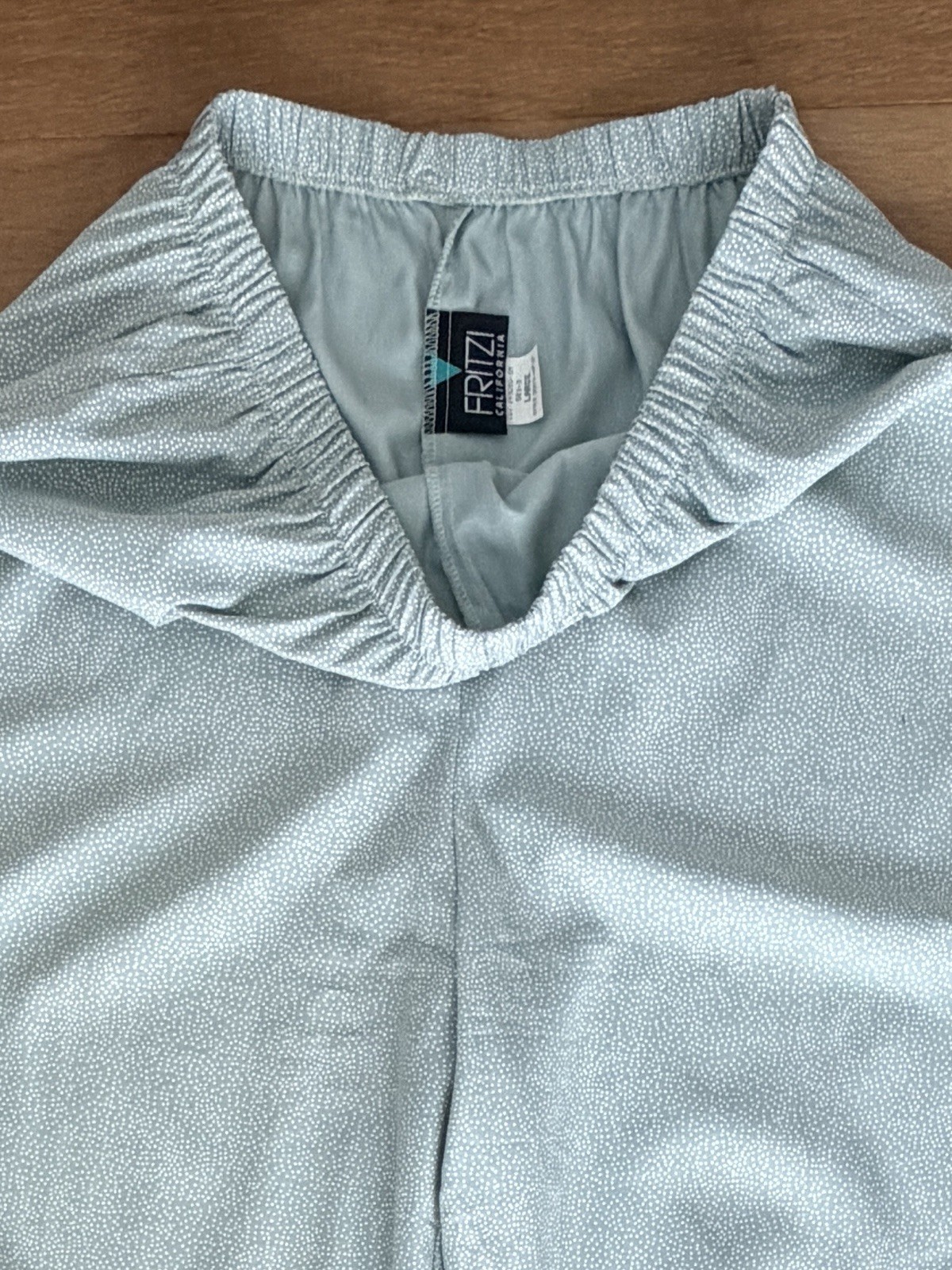 Fritzi California VTG 80s Polyester Speckle Elastic Waist Tapered Pants Mint L