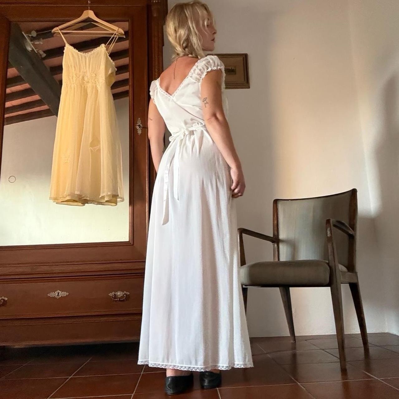 50’s Flower Ghost Nightgown