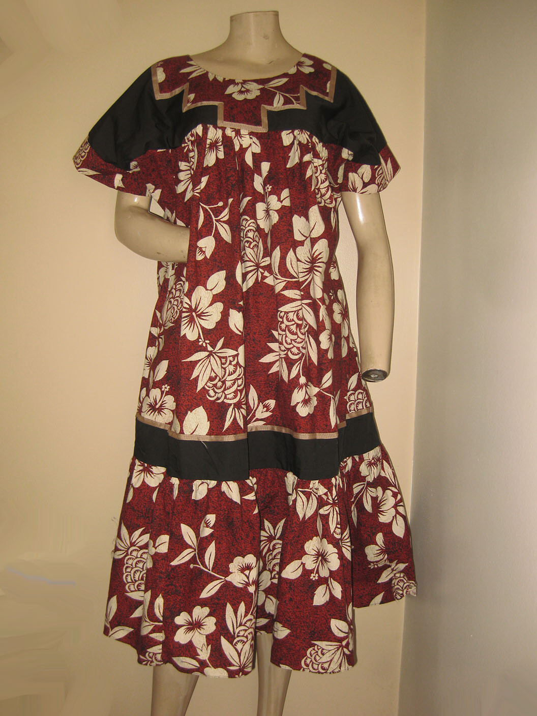 NWT Vintage 70s 80s Hawaiian Floral Beach Cruise Dress S/M Petite SP/MP PS/PM
