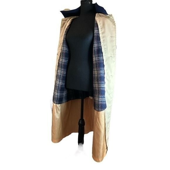Vintage ILGWU Union Jacket Womens Blue Long Coat Removable Lining Size 12