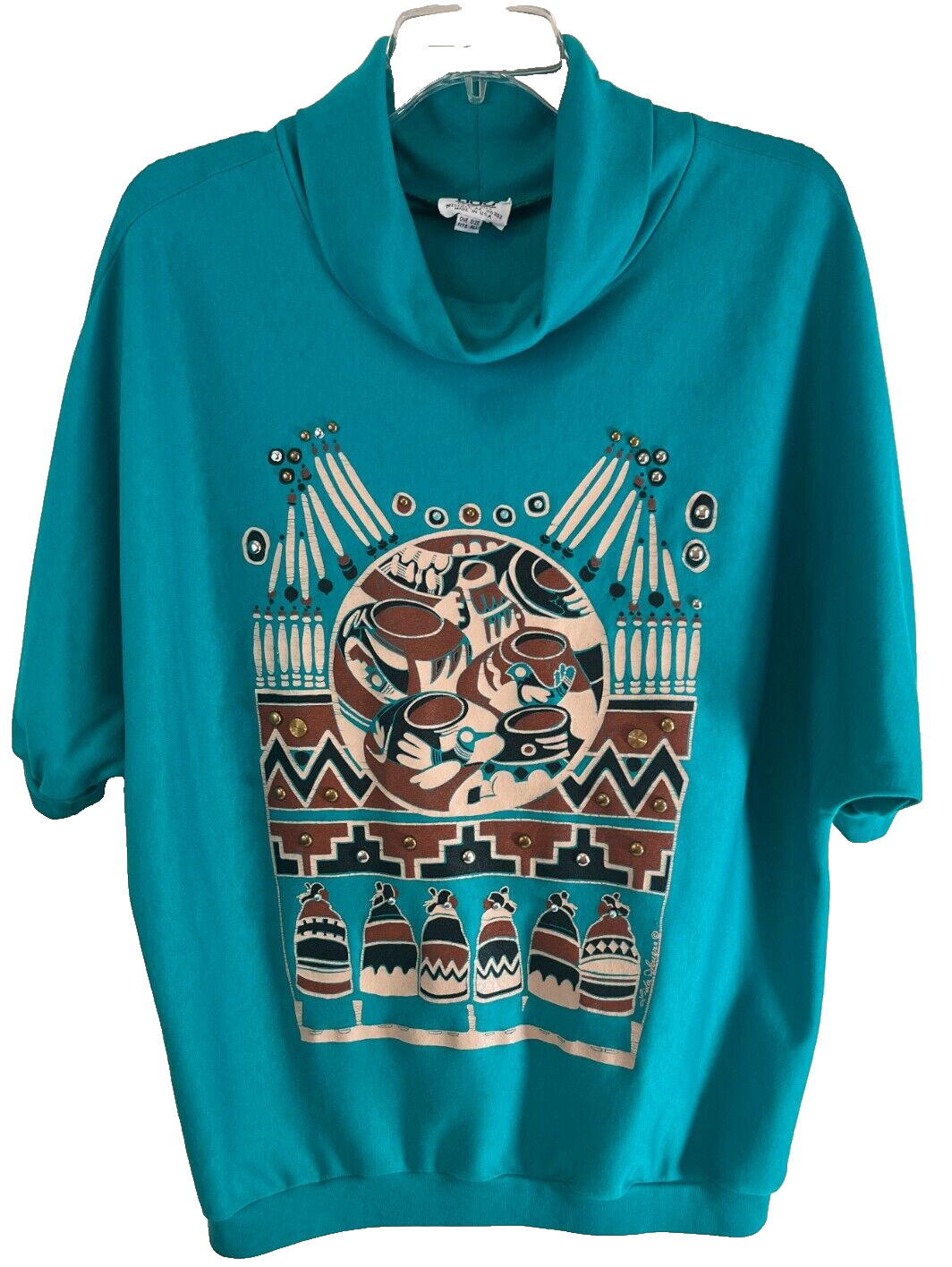 Lida Souers Vintage Women&rsquo;s Top One Size Fits Most Southwestern Art to Wear