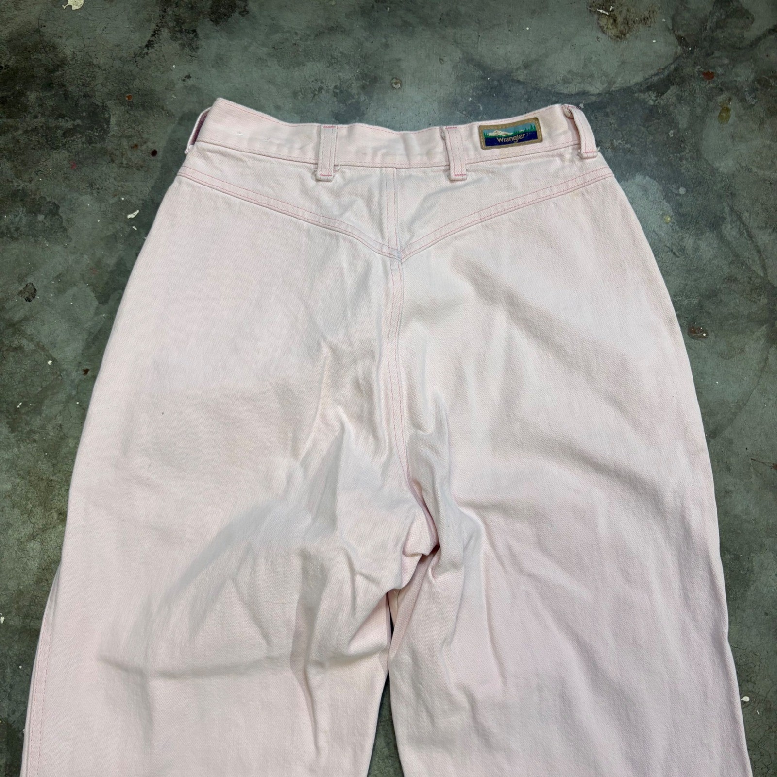 Vintage Wrangler Western Bareback Pink Denim Jeans NA669PK Womens 9 24×33 USA