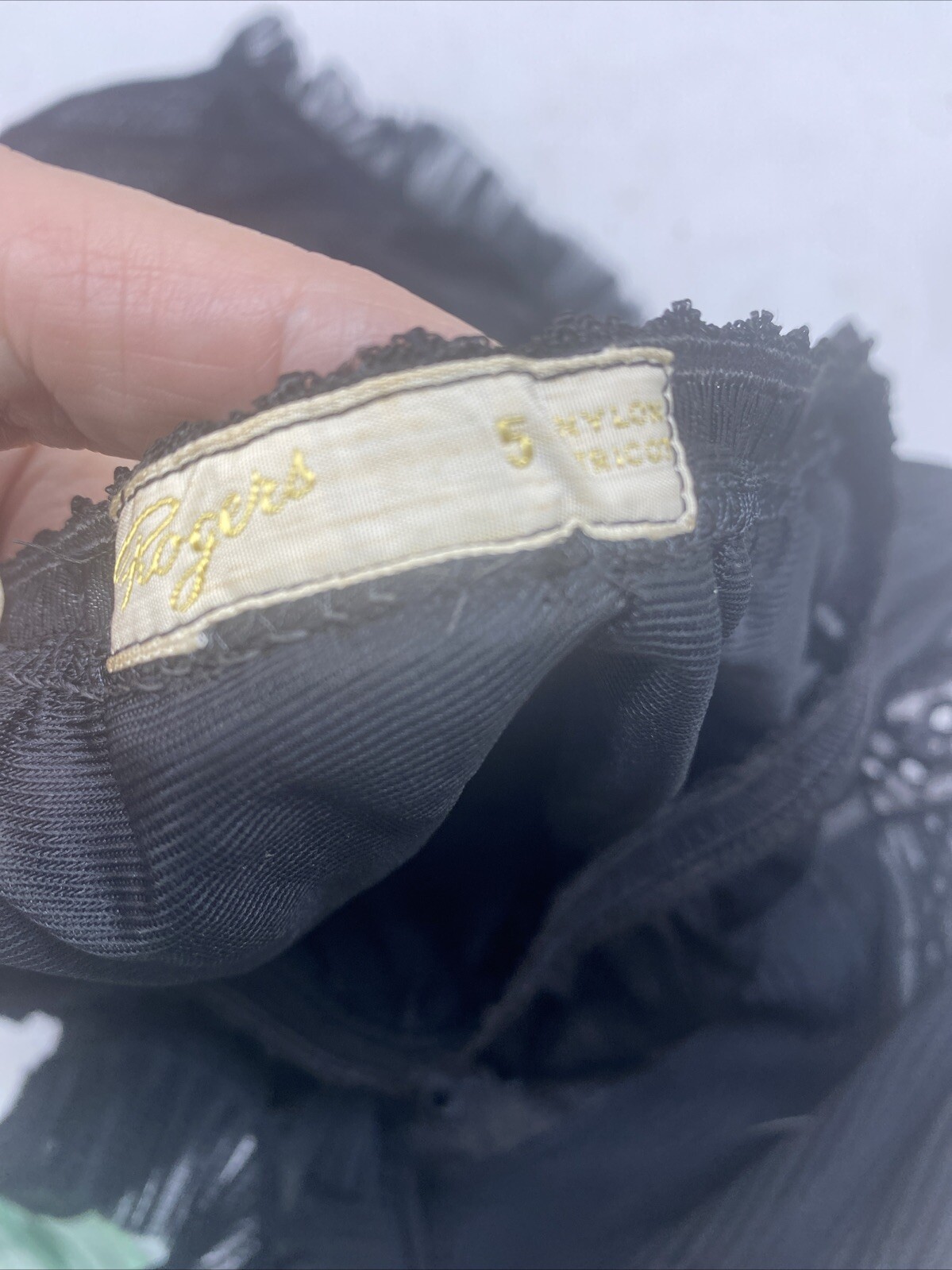 Vintage Roger’s Nylon Under Ware Panties Black Lace Gorgeous!