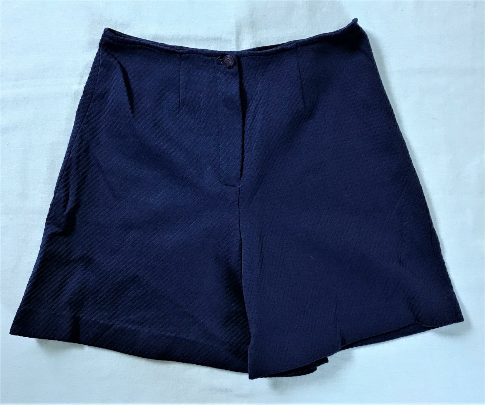 Vtg Womens High Waist Rise Shorts Wide Leg Waist 25 – 26 Stretch Navy Blue
