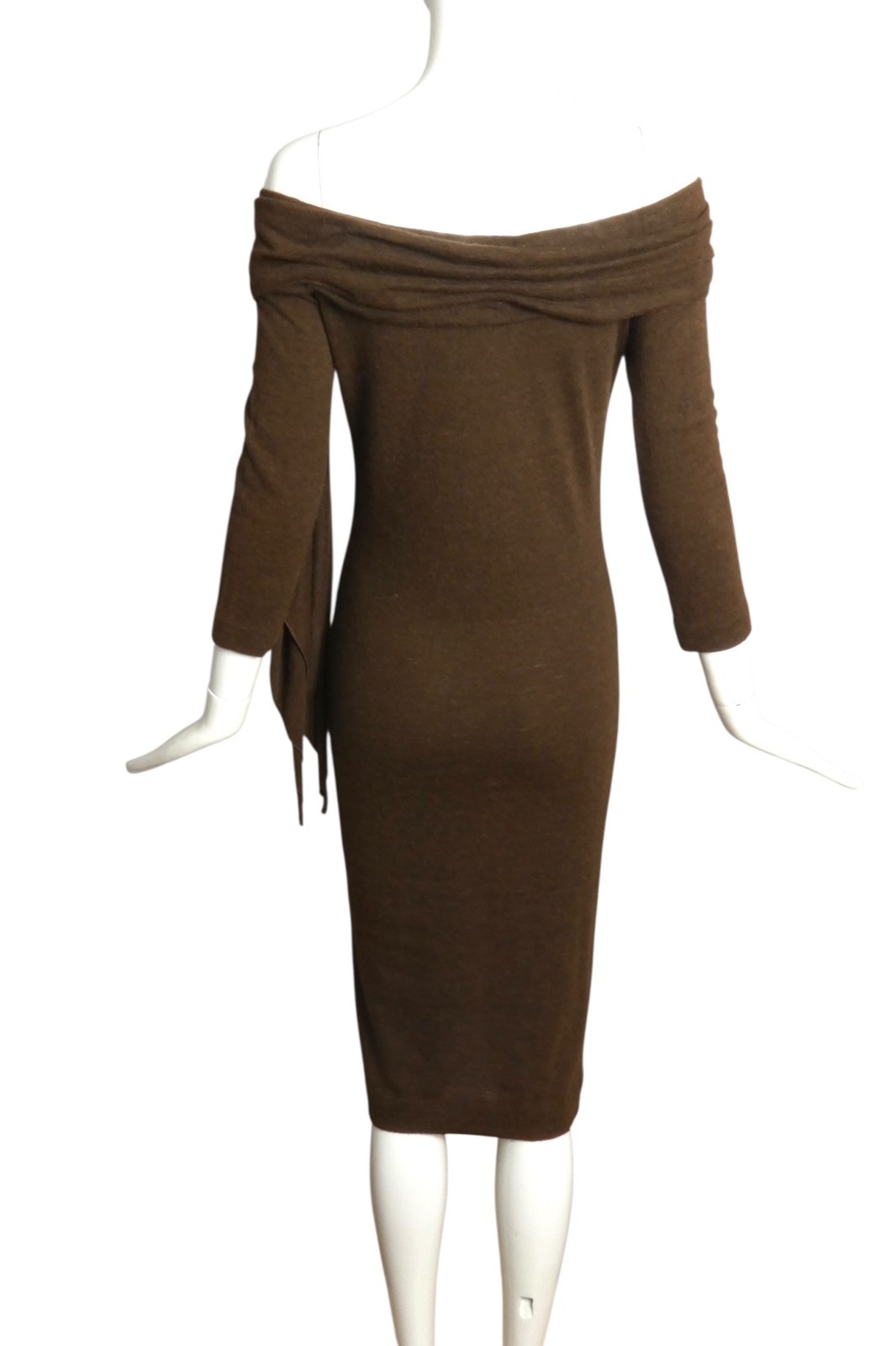 PIERRE CARDIN HAUTE COUTURE – 1989 Brown Wool Knit Dress, Size-4