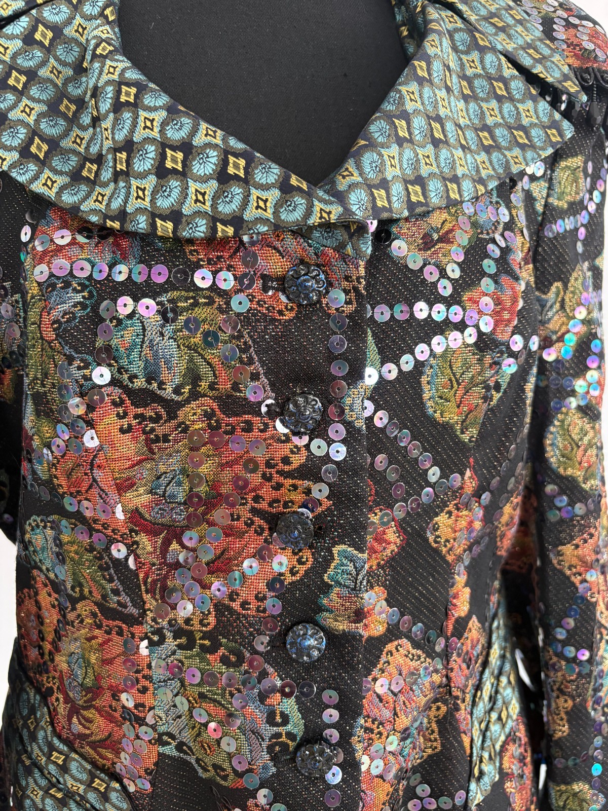 Rare VTG 1990s Christian Lacroix Paris Embellished Couture Jacket FR 42