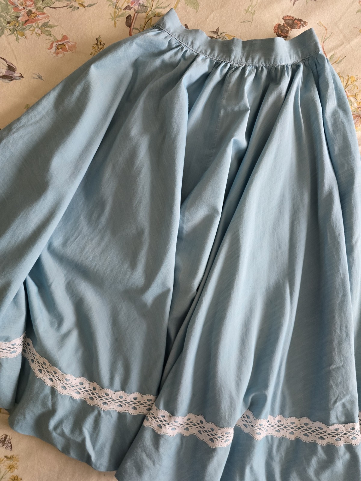 Vintage 1950s Jonathan Logan Circle Skirt Blue Womens XXS XS Mid Century