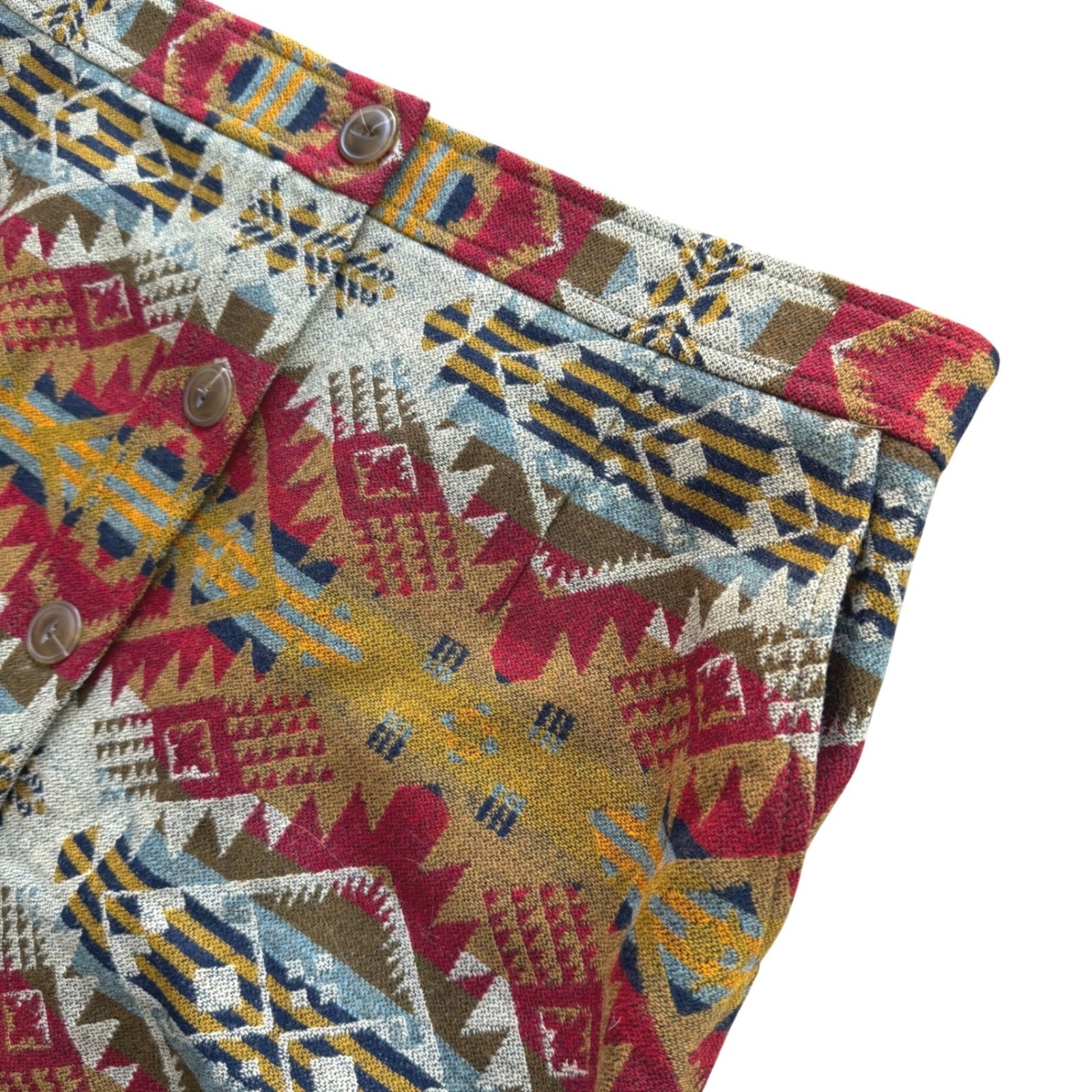 Pendleton Journey West Wool Skirt Western High Waist Button Front Size 16