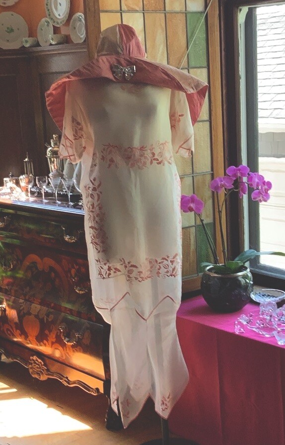 Silk Organza Exquisite Vintage Dress Handmade In France