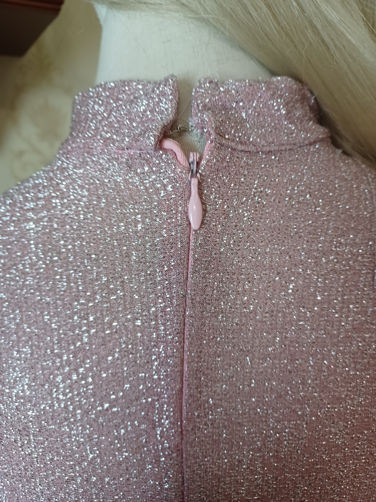 Vintage 1960s/70s Pink Glitter Disco Glam Medieval Revival Hostess Maxi Dress