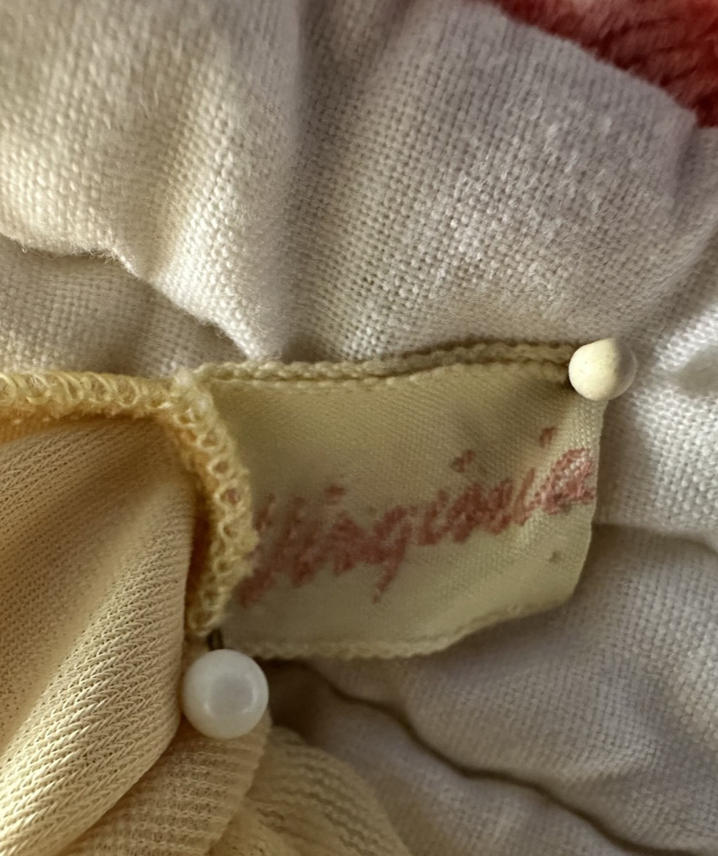 Vintage Virginia Wallace Yellow « Cupcake » Chiffon Dress